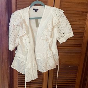 White j crew blouse new size large